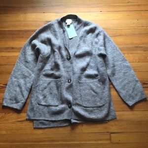 H&M Long Ribbed Beige Cardigan size small